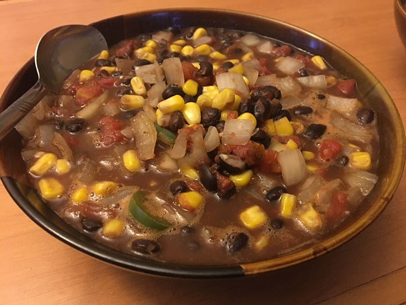 Black Bean Soup in a bowl